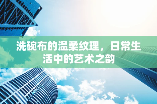 洗碗布的温柔纹理，日常生活中的艺术之韵