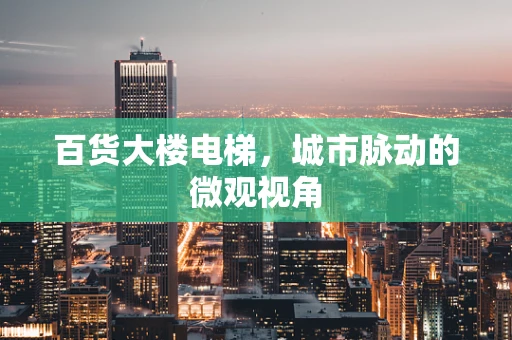 百货大楼电梯，城市脉动的微观视角