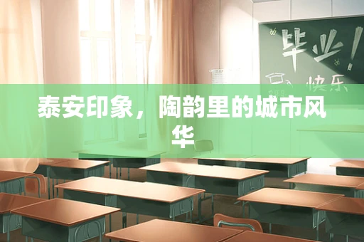 泰安印象，陶韵里的城市风华