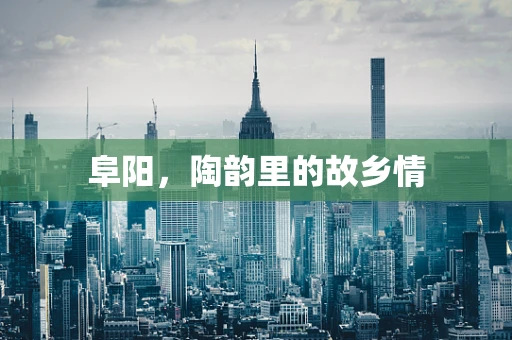 阜阳，陶韵里的故乡情