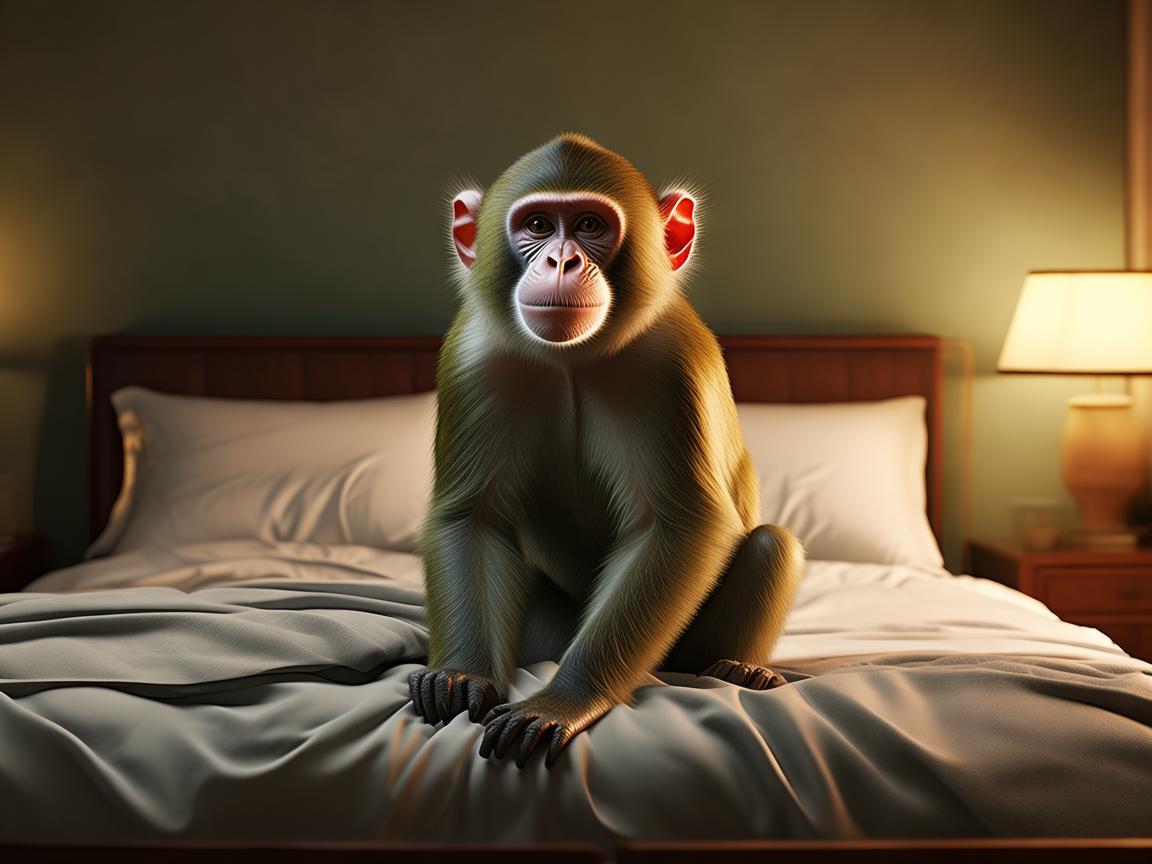 男子归宿,酒店奇遇记——猴子端庄坐于床 男子归宿,酒店奇遇记——猴子端庄坐于床
