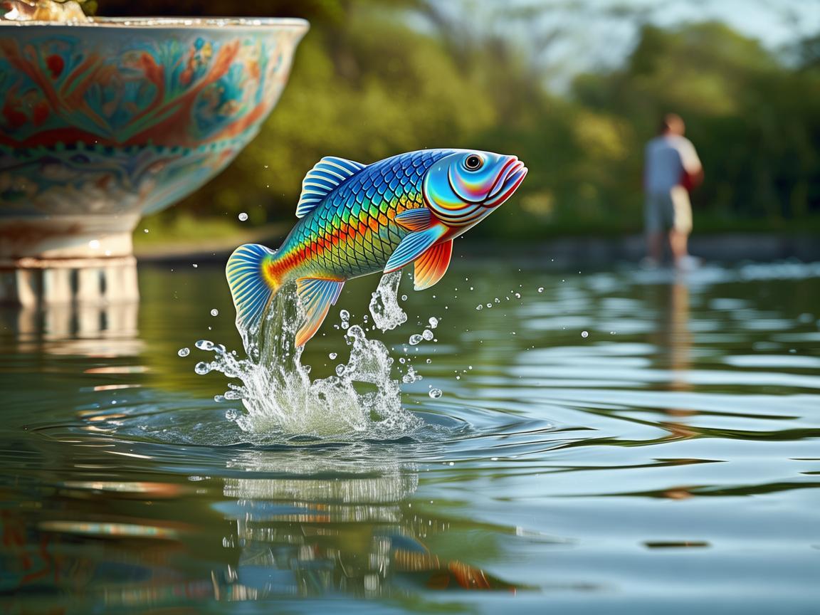 鱼跃瓷光，大哥垂钓的奇遇与陶瓷艺术的灵感